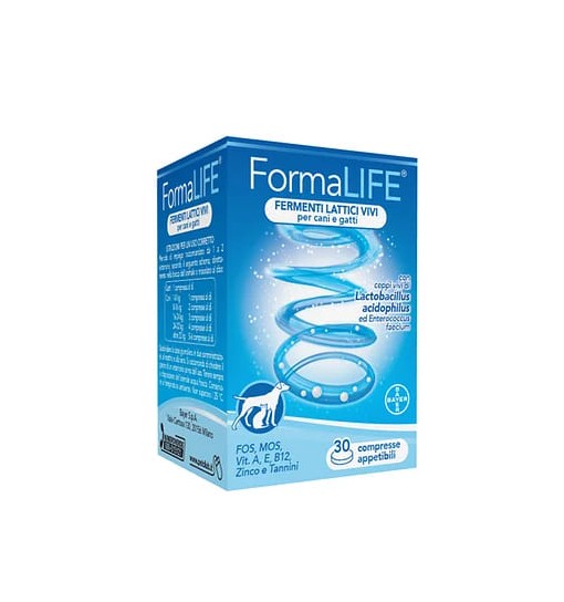 Formalife fermenti lattici vivi per cani e gatti 30 compresse bayer