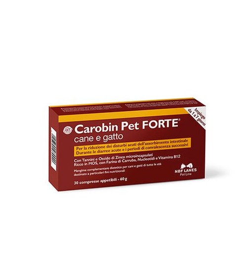 Carobin Pet Forte cane e gatt 30 compresse 60 gr